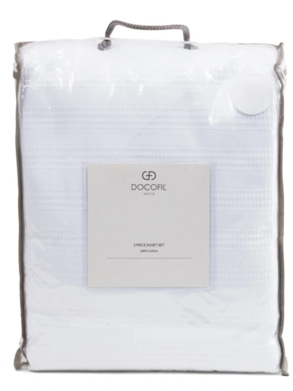 Docofil White 3-Piece Cotton Duvet Set - White